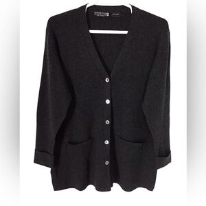 Jennifer Tyler Cashmere Button Up Cardigan Sweater One Size